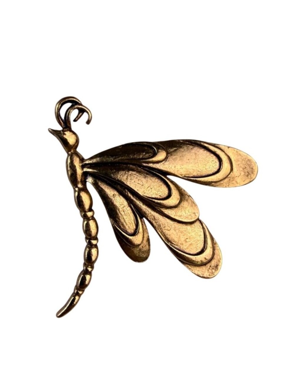 Gold Tone Womens Metal Dragonfly Brooch Jewelry